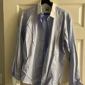 Zara men blue shirt with white collar